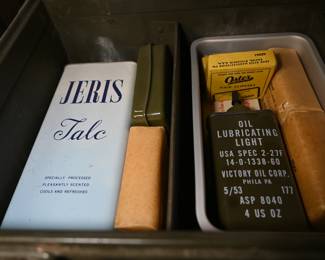 Collection of grooming and maintenance items.