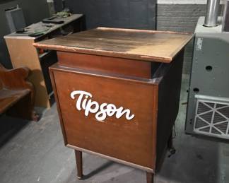 Vintage pulpit with sheet music storage trays - ideal hostess stand, welcome desk, guestbook display!