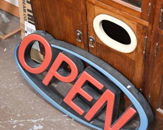 Contemporary Commercial “OPEN” Sign – 3D Molded Plastic