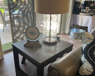 Kincaid End Table Mason w Drawer, Table Lamps Large Contemporary Bubble Glass pair