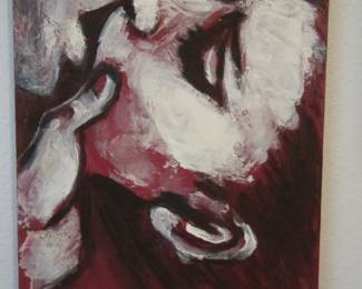 'Lovers Kiss in Red' (11.8 x 15.7") Artist: Carmen Tyrrell
