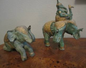 Solid Bronze 'Celebration' Elephants