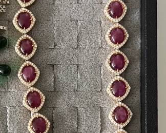Over 100 carat Ruby and Diamond Necklace