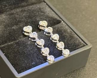 2.5 carat Diamond Heart Dangling Earrings