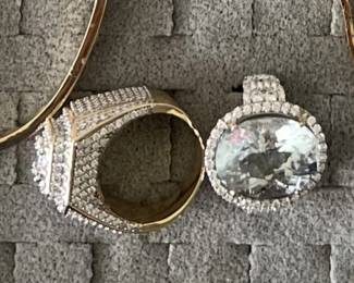 Custom Diamond Ring and Aquamarine Ring