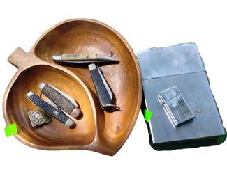 Lot of Antique Vintage Pocket Knives Novelty Lighter German Buckle