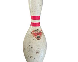 Vintage Durebild WIBC ABC Bowling Pin Hard Rock Maple Wood