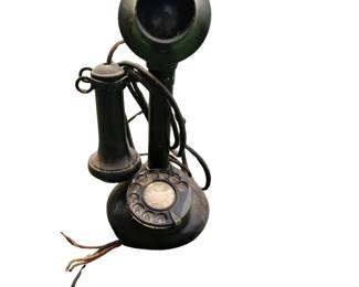Antique Candlestick Telephone Western Electric Black Hand Receiver on Hook