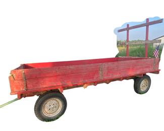 Red Hay/ Grain Wagon with 16" Removable Sides 7' x 14'