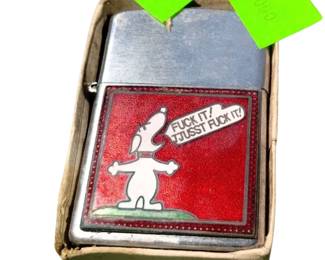Vintage 1960s JAPAN Enameled Snoopy Dog F-Word Vietnam Era Souvenir Unused