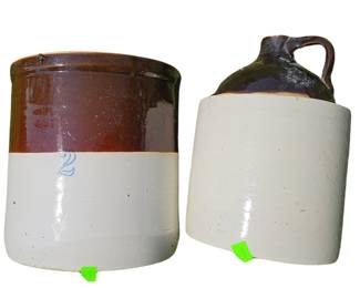 Vintage 2 Gallon Stoneware Crock & Unmarked Jug