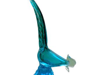 Vintage Murano Glass Pheasant Road Runner Italy Faint Label Visible