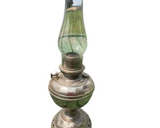 Antique Bradley & Hubbard No. 4 Radiant Oil Lamp Etched Name on Glass