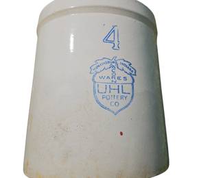 Vintage UHL Pottery Acorn Ware 4 Gal Stoneware Crock Huntingburg IN