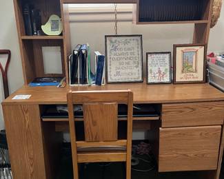 Office, school, crafts, electronics, or tv desk. Also a desk chair