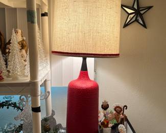 Retro tall red lamp