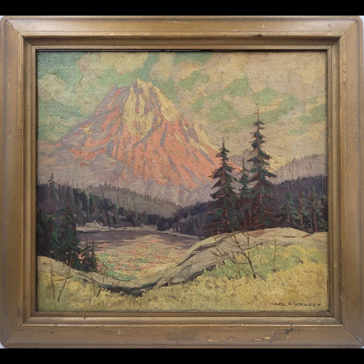 Carl Krafft (1884–1938) Signed Oil On Canvas Landscape Painting