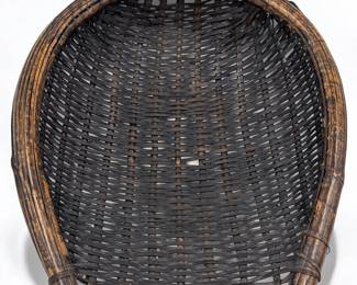 Antique Japanese Woven Bamboo Winnowing Basket