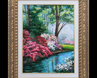 Schaefer Miles Signed Hand Embellished Serigraph On Canvas "Spring Delight" With COA