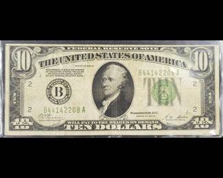 United States Of America Federal Reserve Note $10.00 1928-B Series