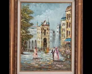 A Vintage Impressionist Style Oil On Canvas Landscape Painting, Artist Signed