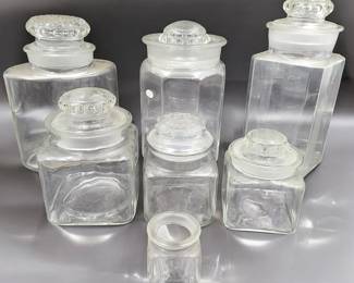 Lot Of 7 Apothecary Jars