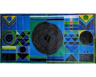 Acrylic On Canvas Painting Attributed To Sayed Raza, 46" X 36" NO COA