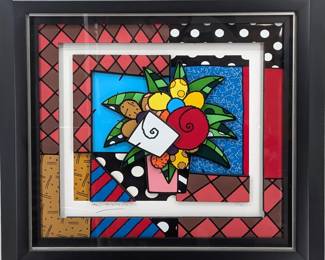 Limited Ed. 189/750 Romero Britto (Brazilian, 1963) Three-Dimensional Serigraph "New Spring", w/ COA
