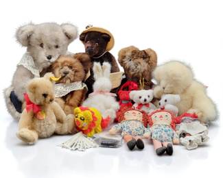 Lot Of Vintage Handmade Teddy Bears Some W/ REAL FUR & Other Assorted Toys, 16 Pieces
