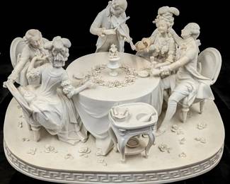 Large Antique Volkstedt Porcelain Grouping Depicting A Wedding Scene