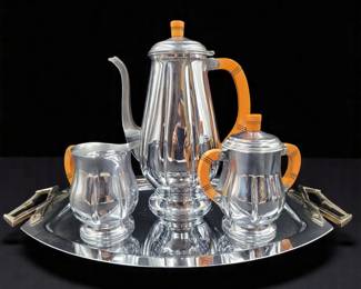 Vintage Farber Brothers Krome Kraft Bakelite Tea Set