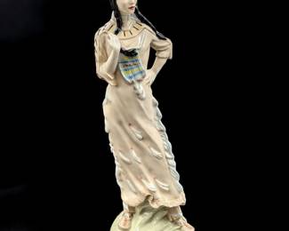 English Royal Doulton "Indian Maiden" Woman Porcelain Figurine, 1987
