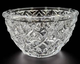 Vintage Discontinued Tiffany & Co "Bamboo" Crystal Bowl