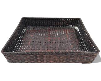 Antique Japanese Woven Bamboo Storage Basket