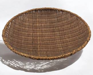 An Antique Japanese Kyoto-Osaka Woven Bamboo Strainer/Basket Tray For Serving Noodles