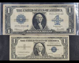 Pair Of United States Of America $1.00 Silver Certificates, Circa 1923 & 1957