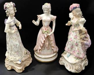Lot Of Vintage CORDEY Porcelain Figurines, 3 Pieces