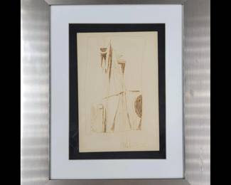 French Cuban-Wifredo Oscar de la Concepcion Lam 1902-1982 Ink On Paper Signed & Dated