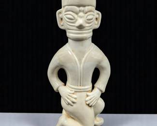 Chinese Off-White Porcelain Kneeling Figure