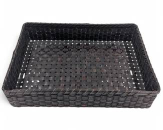 Antique Japanese Woven Bamboo Storage Basket