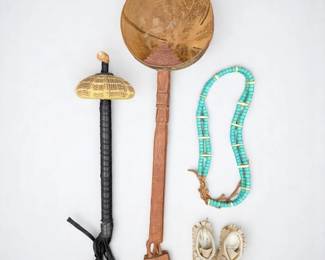 Contemporary Native American Assorted Craft Lot, 4 Pieces