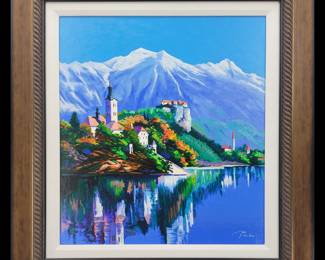 Pauker Alex Signed Giclee On Canvas "Bavarian Village" 49/150 With COA