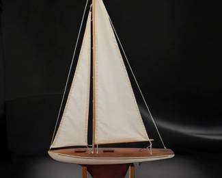 A Fine Vintage Wooden Dumas Ace Sloop Model Sailboat