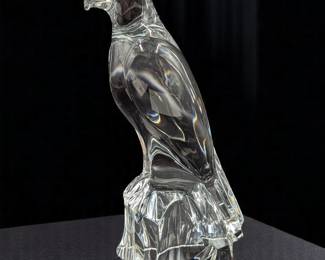 Large French Baccarat Crystal Falcon