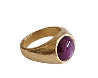Mens 14K Gold And Ruby Ring 13.35 Total Grams