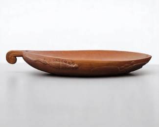 Papua New Guinea Finely Carved Tami Islands Wooden Ceremonial Bowl