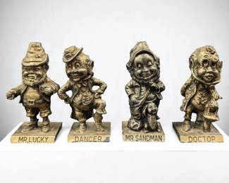 Lot Of 4 Vintage Hoffman Originals Metal Sculptures, Signed Fred Lammert, 1978