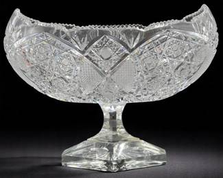 Large American Brilliant Period ABP Cut Glass Bowl