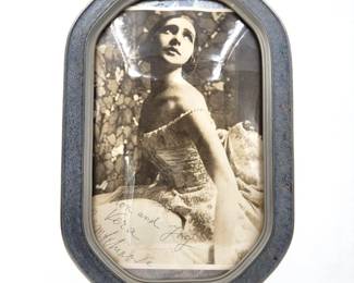 An Antique Hand Carved Wood Frame W/ An Autographed Balleria Photograph
