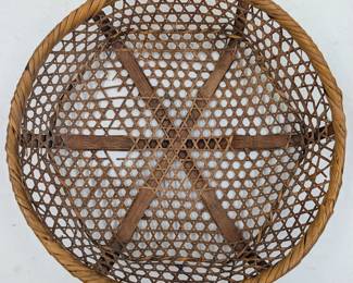 Antique Japanese Woven Bamboo Food Presentation Basket, Used For Ceremonies And Weddings